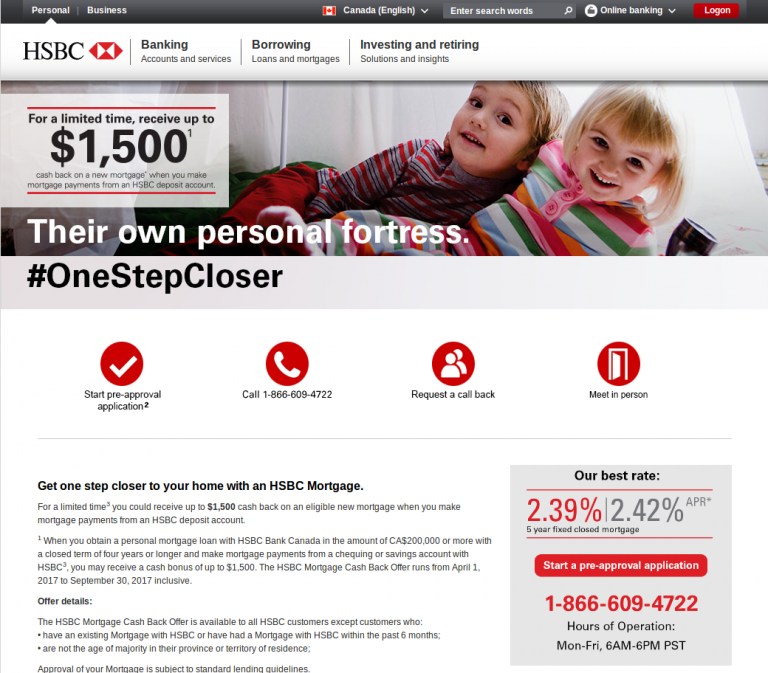 hsbc 5 year fixed rate promotion