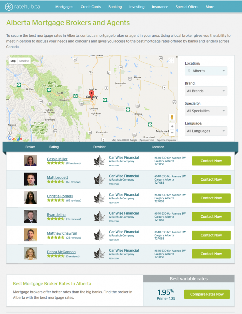 Ratehub Alberta mortgage agents